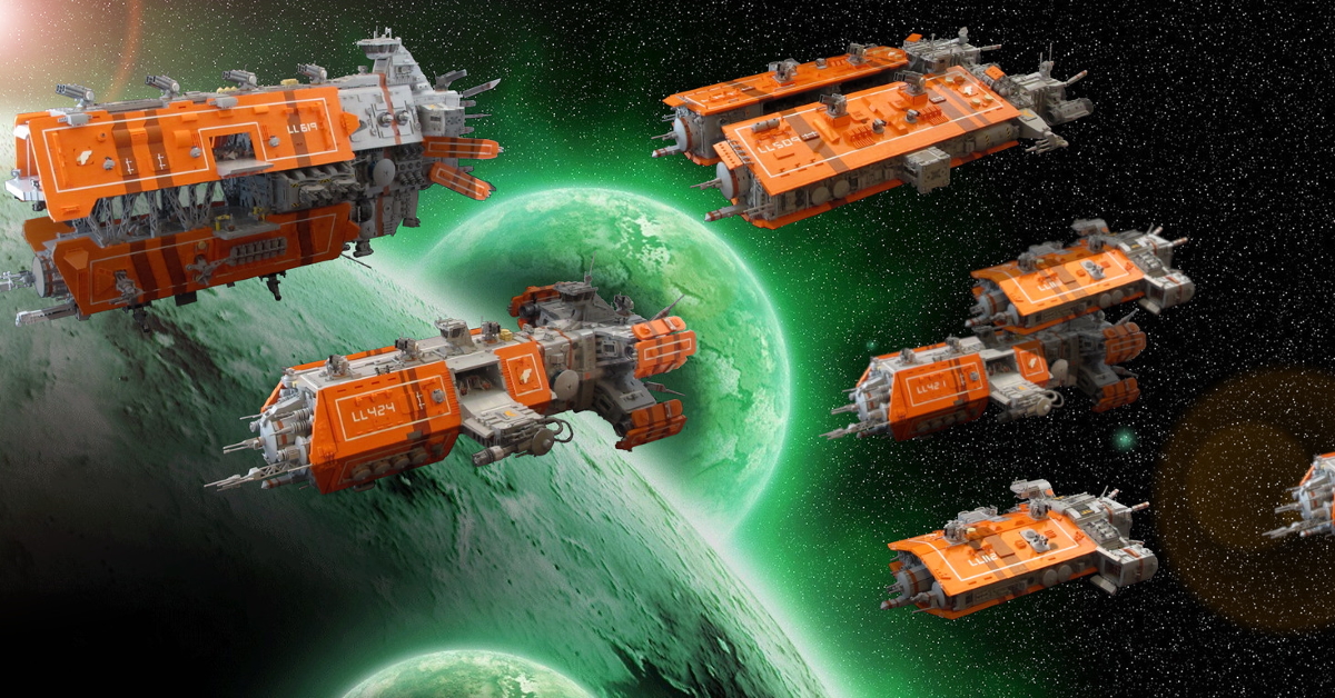 So many spaceships! It's heaven for Benny. - The Brothers Brick