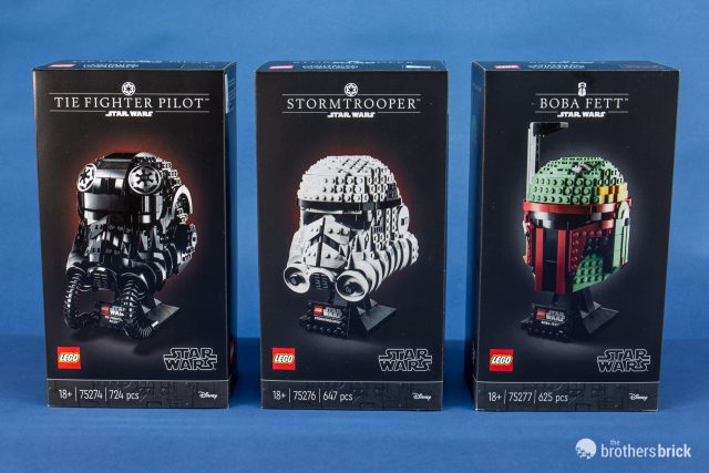 LEGO Star Wars helmets: 75274 TIE Pilot, 75276 Stormtrooper