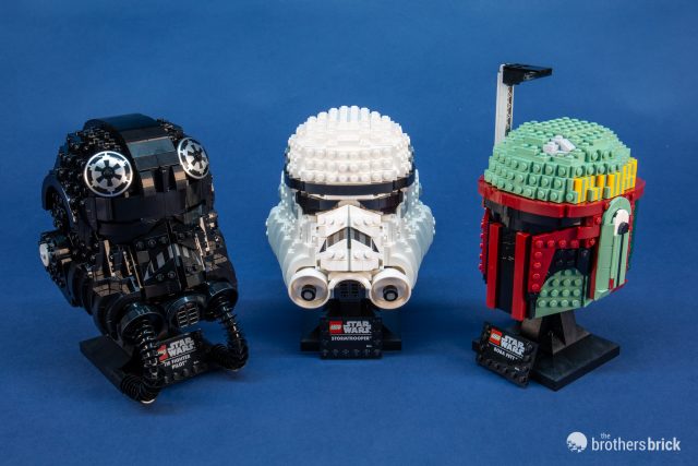 LEGO Star Wars helmets: 75274 TIE Pilot, 75276 Stormtrooper