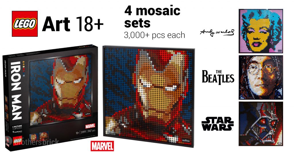 LEGO Art revealed as mosaic sets of The Beatles, Marilyn Monroe 