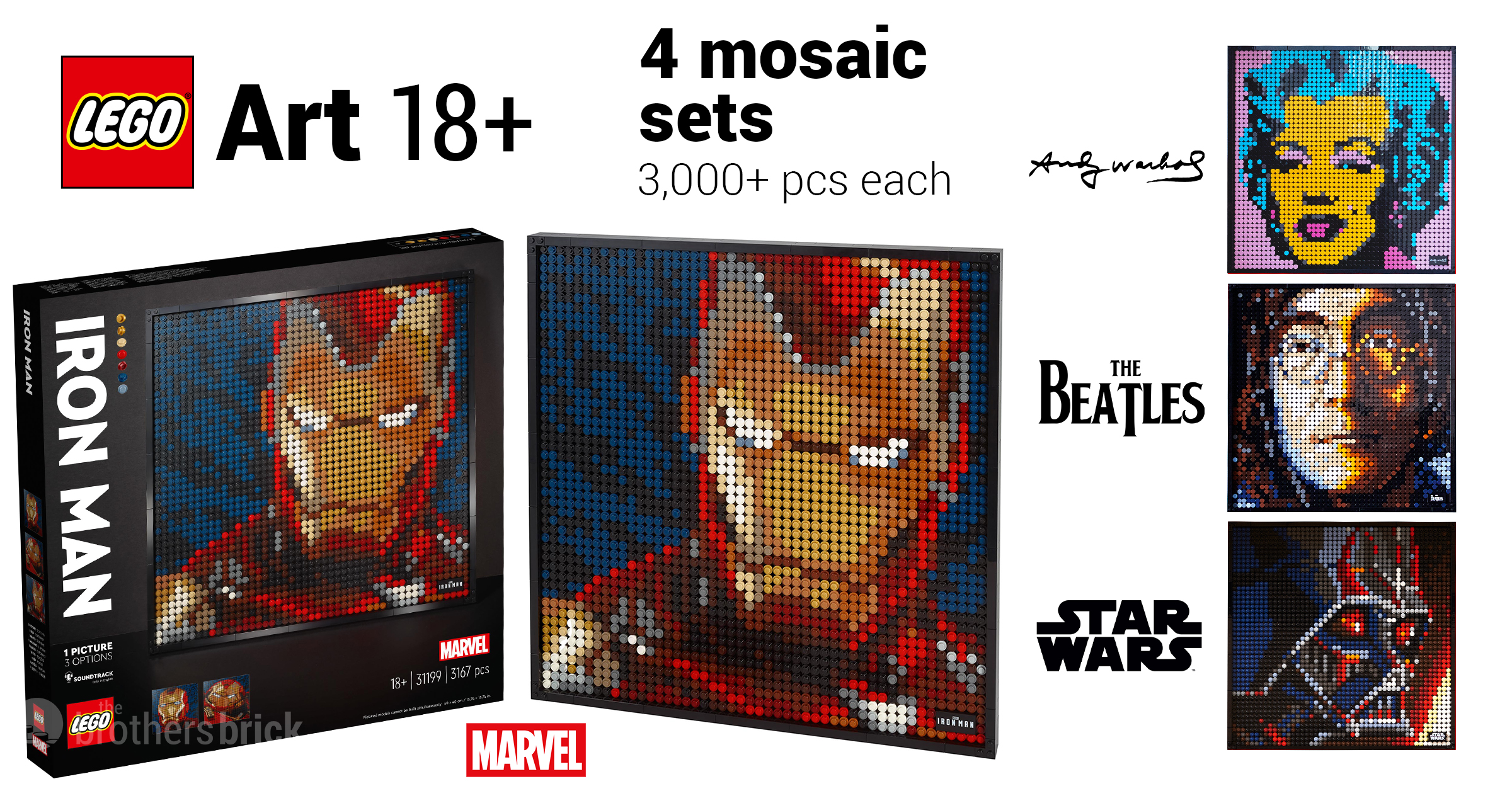 LEGO Art revealed as mosaic sets of The Beatles, Marilyn Monroe 