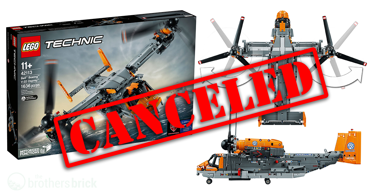 LEGO cancels release of Technic 42113 Bell-Boeing V-22 Osprey 