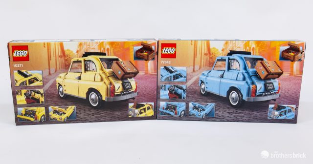 LEGO Creator Expert 77942 Fiat 500 limited edition comparison