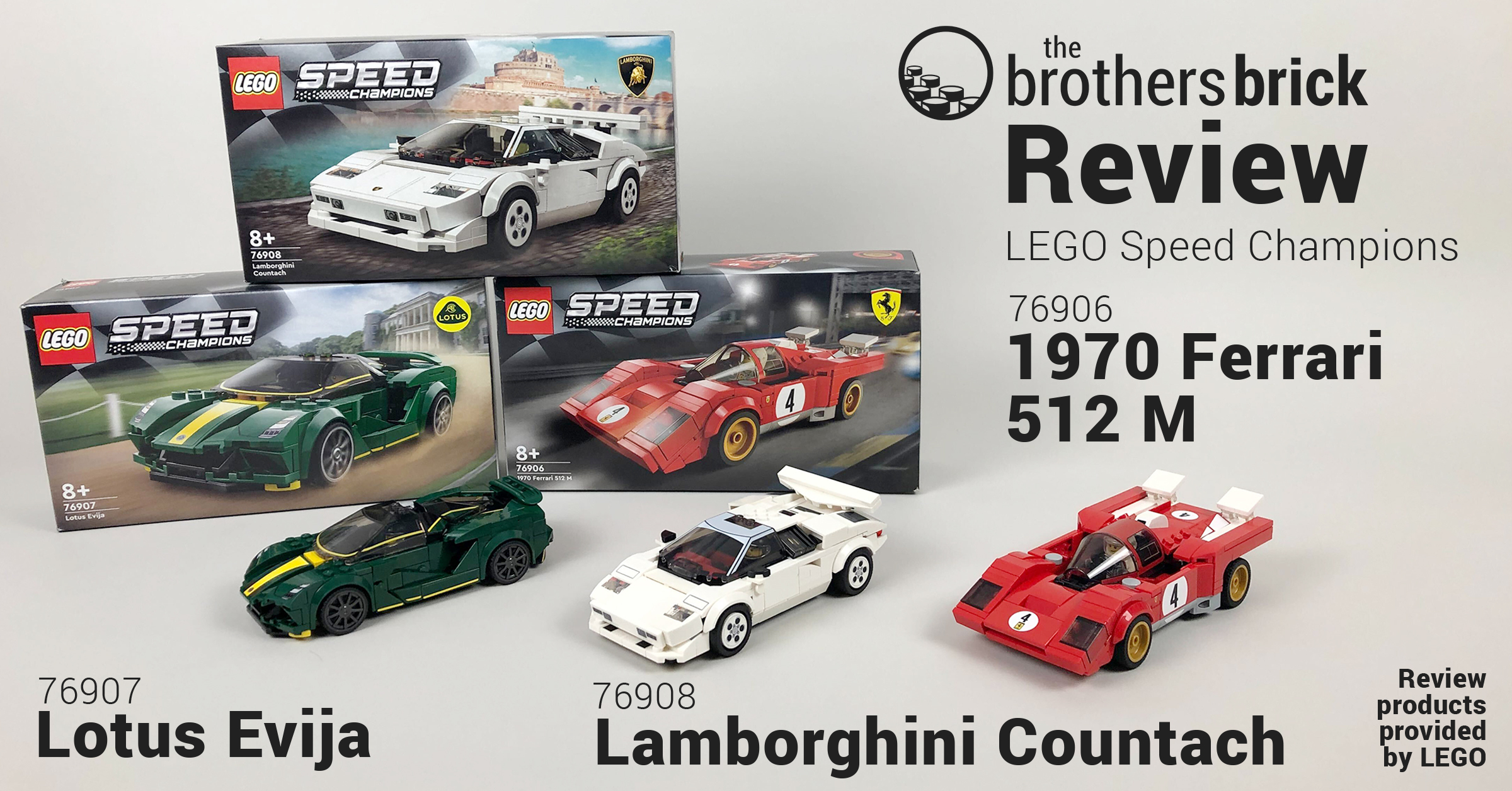 LEGO Speed Champions 76906 1970 Ferrari 512M, 76907 Lotus Evija