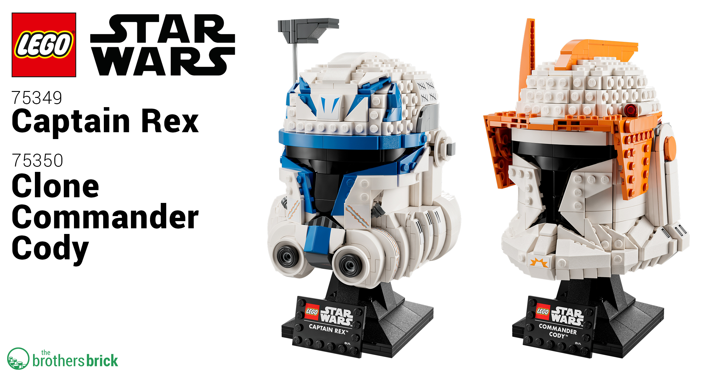Two new LEGO Star Wars helmets revealed: 75349 Captain Rex and
