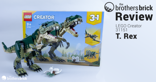 LEGO Creator 3-in-1 31151 T. rex: An apex predator outpaces the