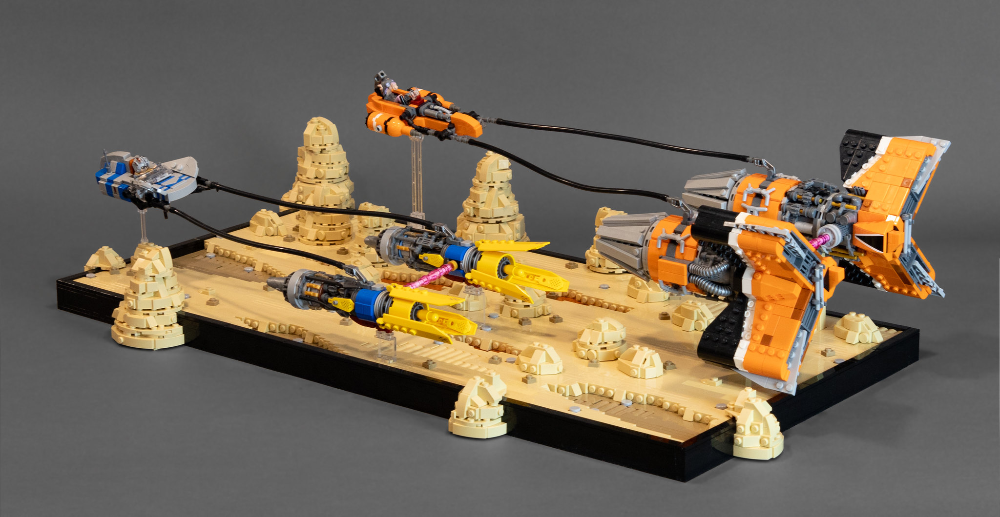 Diorama base unable to contain the speed and excitement of a pod