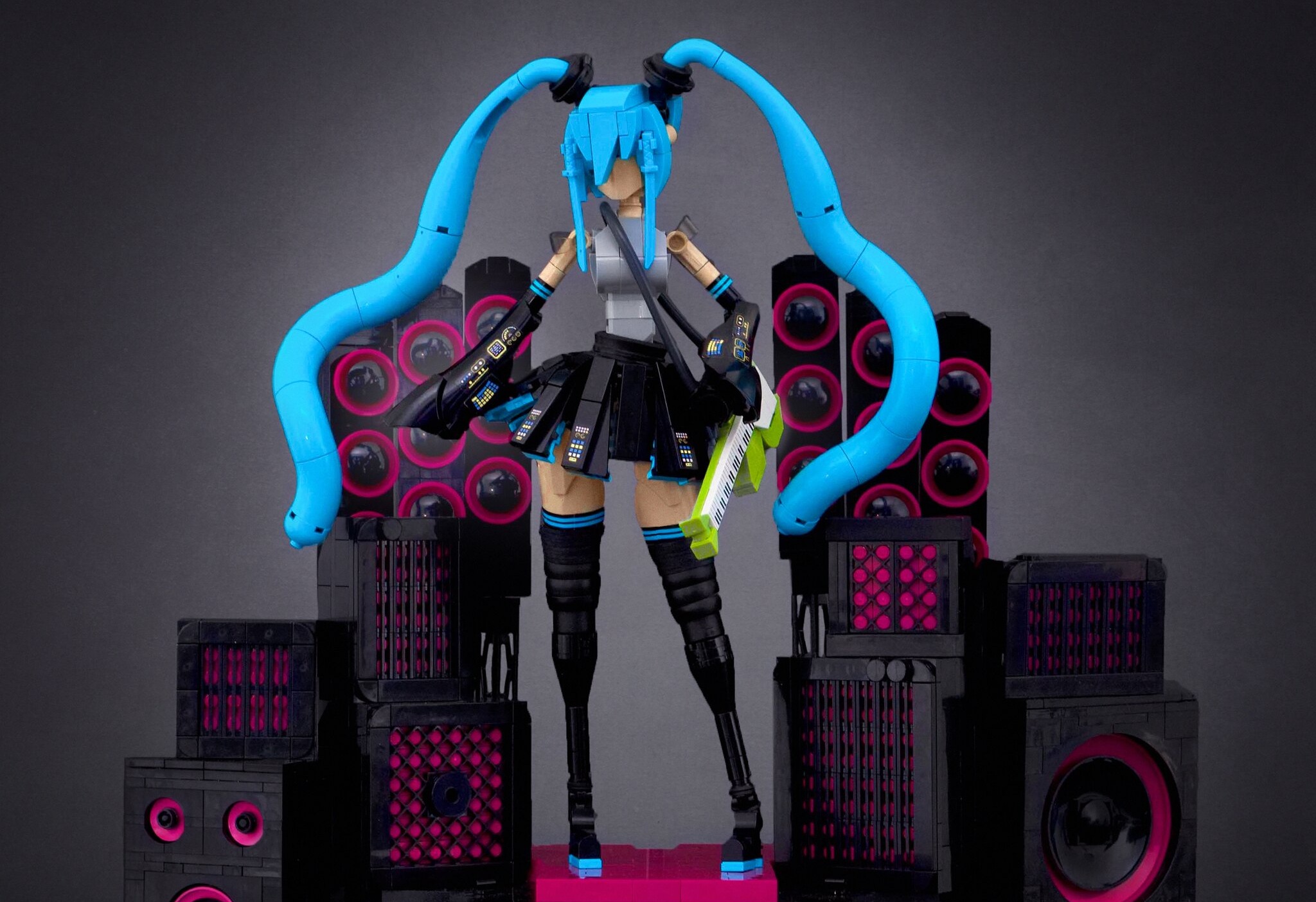 Virtual pop star Hatsune Miku gets idolized by LEGO character