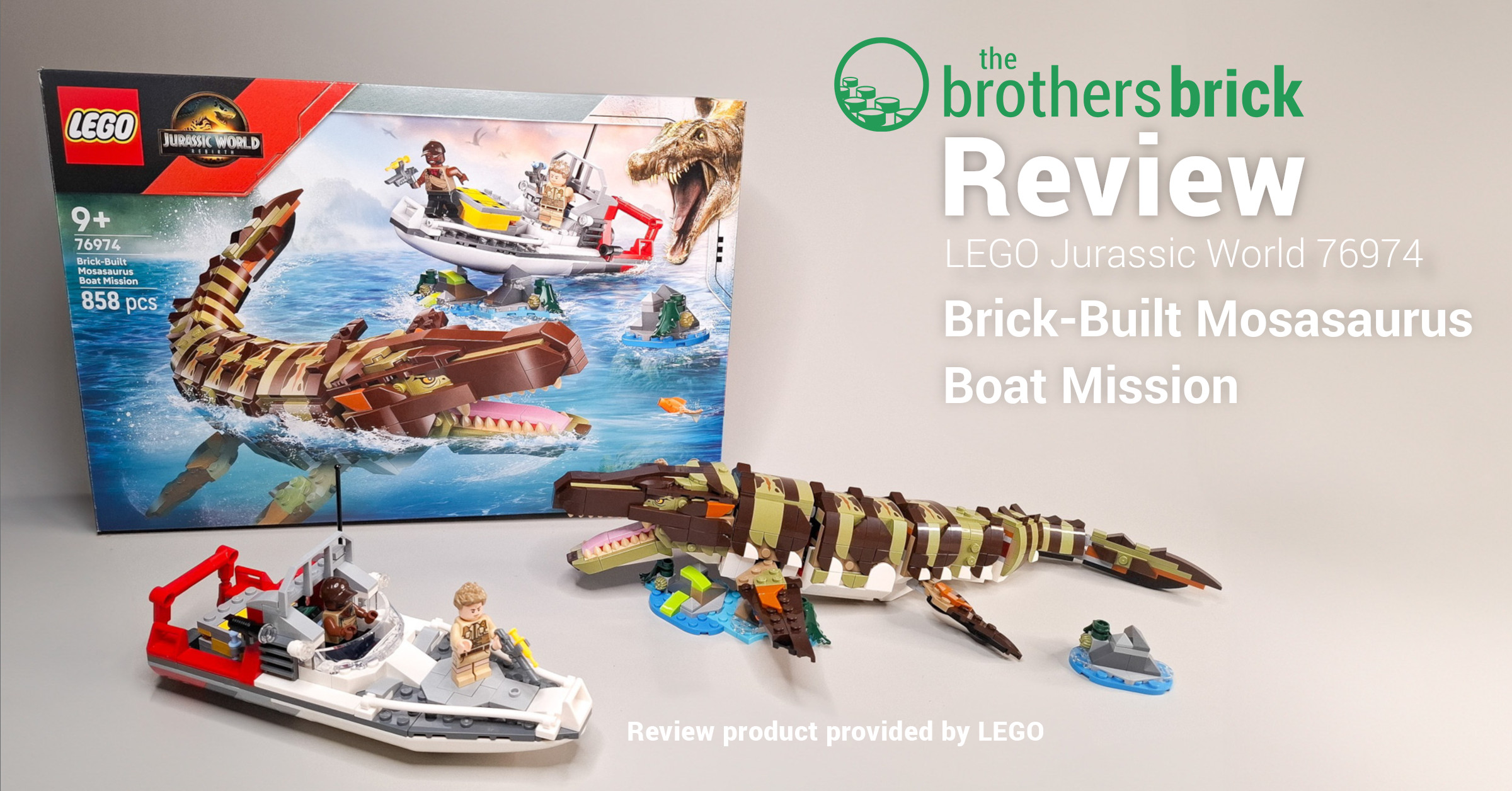 LEGO Jurassic World Rebirth 76974 Brick-Built Mosasaurus Boat