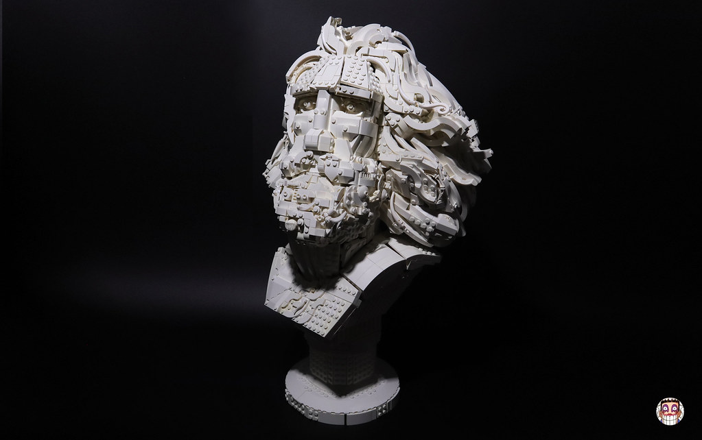 A majestic bust carved from LEGO captures the spirit of revolution